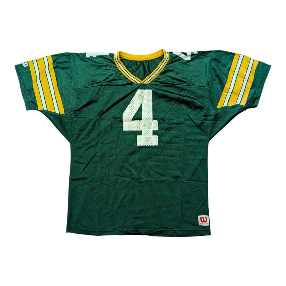 Vintage 80s 90s Brett Favre Green Bay Packers Jersey Wilson Sz XL Super Bowl